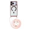 For iPhone 17 Pro Max Magnetic Case Electroplating Edge TPU Phone Cover with Shoulder Strap