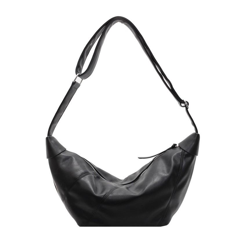 

Small Group High-end High-capacity Women s Bag Temperament Light One-shoulder Cross-body French Fashion Dumpling чёрный