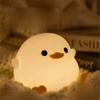 Cute Duck Silicone Night Light Rechargeable Pat Sensitive LED Lamp Dimmable Timing Off for Kids Bedroom Bedside Nursery Decor