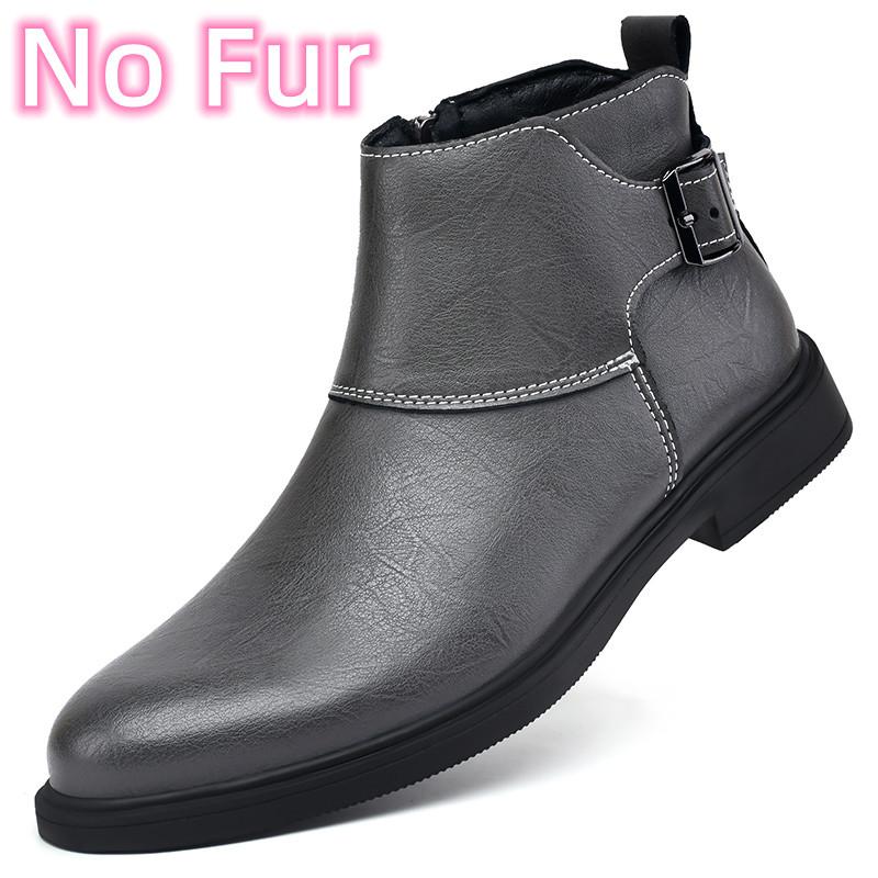 Side Zipper Male Ankle Boots Genuine Leather Men's Motorcycle Boots Classic for Men Ankle Boots 2024 Men Casual Low Top Shoes