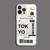 Funny World City Tourist Ticket Label Phone Case for iPhone 16 15 14 Pro Max Plus Dustproof Non-Slip Transparent Cover Fundas