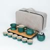 Travel tea set Outdoor portable teapot Household Kung Fu tea set Tea tray Ceramic business gift