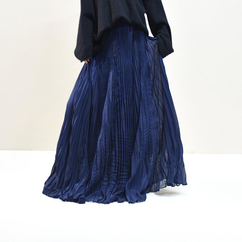 2025 Eleganter Chiffon-Midikleid mit 6 Meter breitem Saum für Damen, A-Linie, für Frühling/Sommer