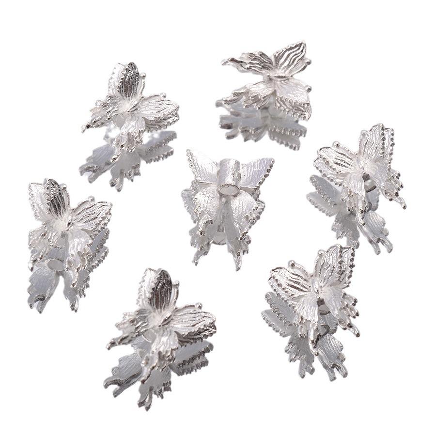 Silver Alloy Hollow Butterfly Beads for DIY Jewelry & Bracelet Making