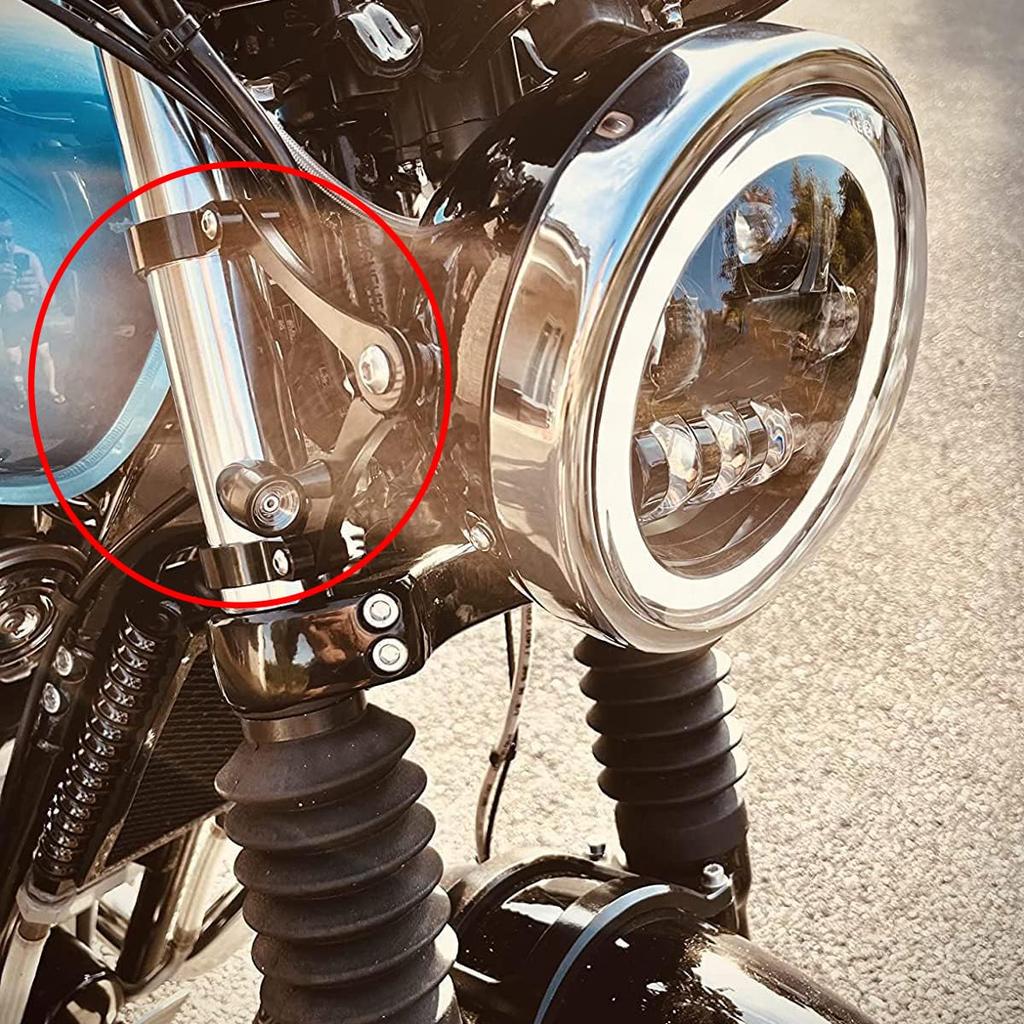 JPMODAO Motorcycle Headlight Bracket, Universal Headlight Bracket for Harley Motorcycles, Turn Signal Bracket, Front Fork Mounting Bracket, 41mm (Blac