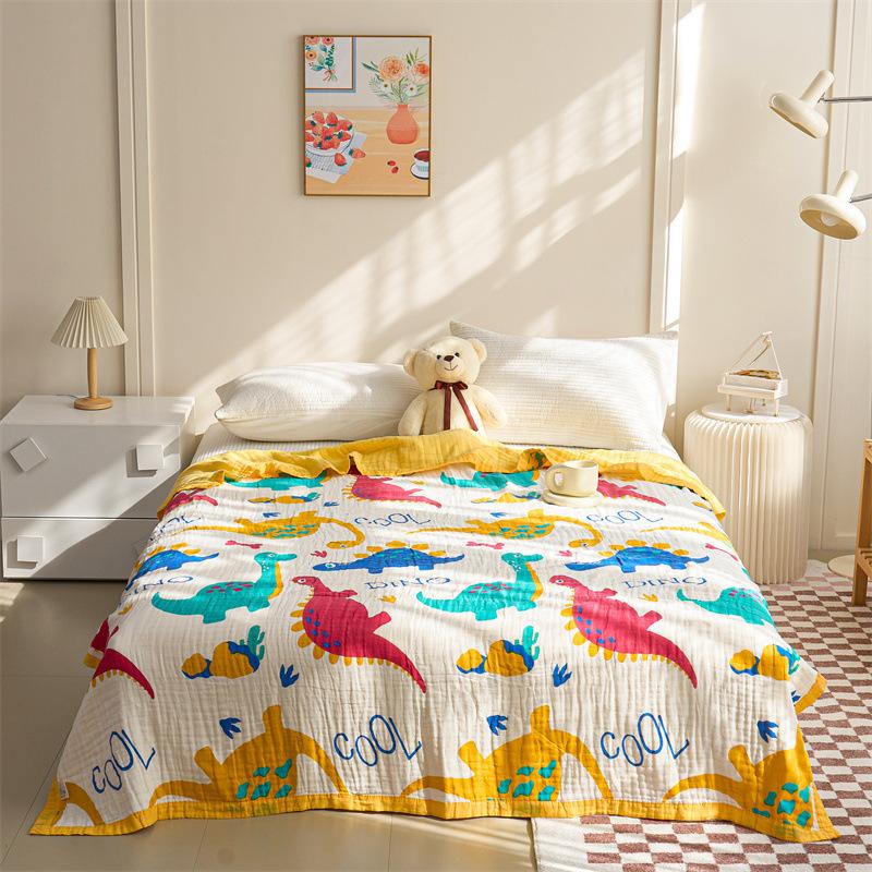 Class A Cotton Six-layer Bubble Gauze Throw Blanket Soft Towel Quilt Comfortable Cover Blanket For Children Adult Baby Daily Use