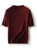 Women's Wool Knit Round Neck Short Sleeve Pullover Top