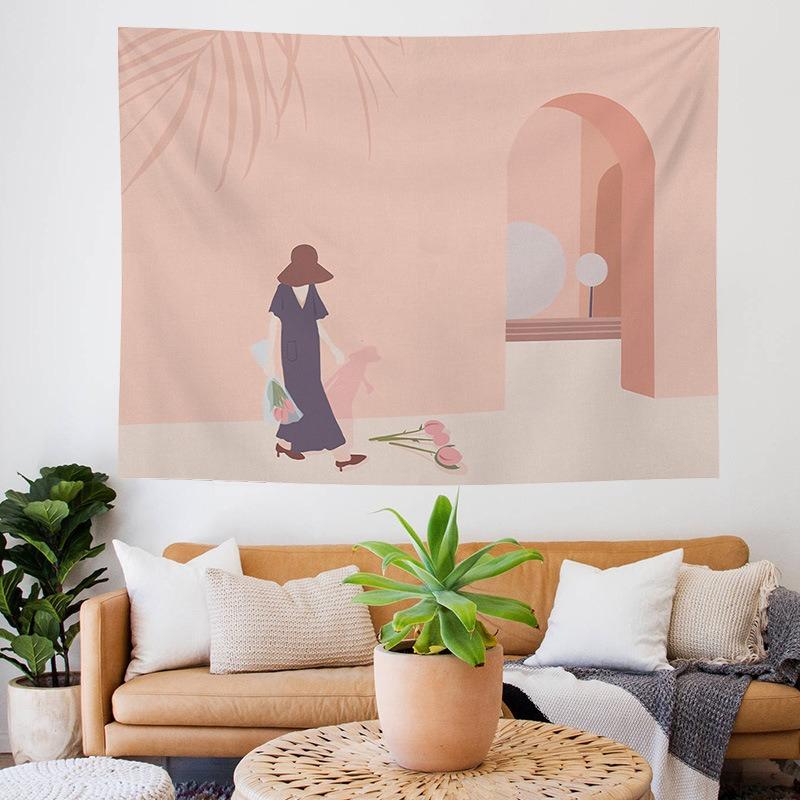 Morandi Background Hanging Cloth Home Wall Decoration Tapestry Office Living Room Tapestry