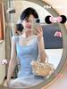 French Niche Seaside Vacation Style Suspender Dress Summer New Slim and Thin Temperament Beach Dress Children