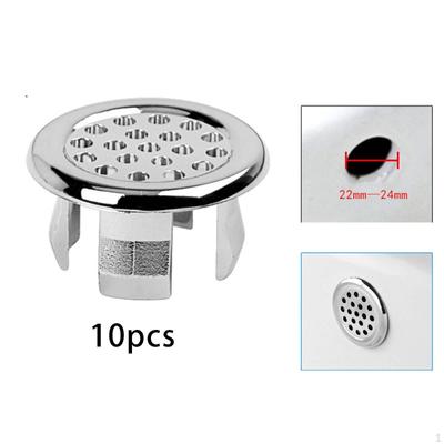 Pachet de 10 capace pentru preaplin chiuvetă baie, inserție rotundă