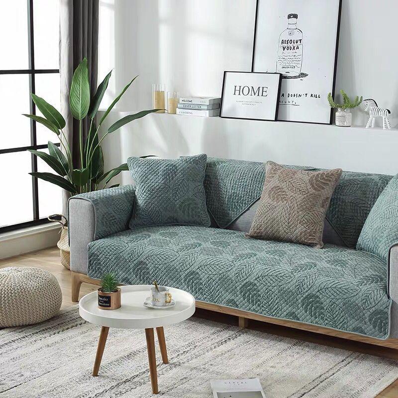 Four Seasons Cotton Sofa Cushion Jacquard Sofa Cushion Modern Non-Slip Cotton Fabric Sofa Cushion