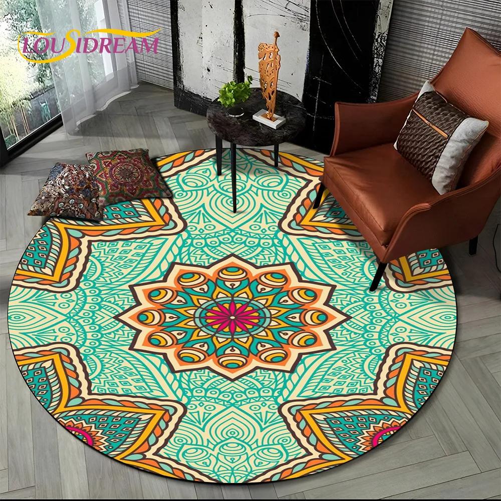 3D Mandala Meditation Nature Spirit Yoga Bohemia  Round Carpet Rug for Living Room Bedroom Child Decor,Pet Area Rug Non-slip Mat