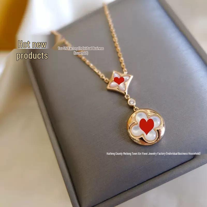 Európai és Amerikai Négylevelű Lóhere Gyémánt és Gyöngyház Karkötő