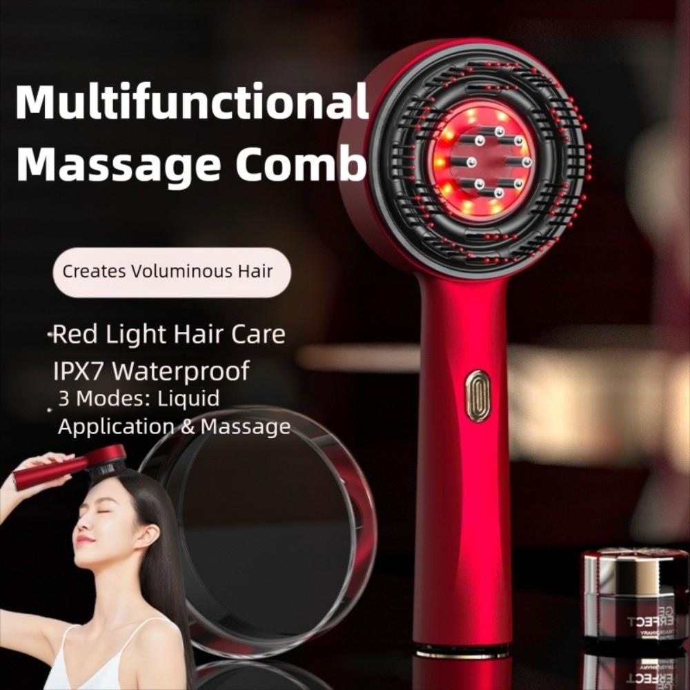 Therapy Hair Scalp Massaging Brush Oil Applicator Red Light Hair Comb  for Anti-Hair Loss