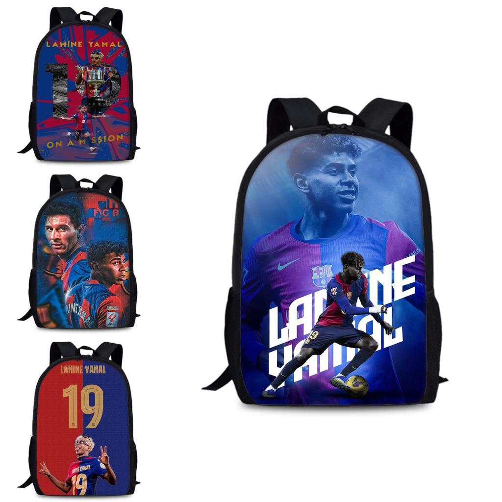 Lamine Yamal Lionel Messi Football Star Printed Kids Backpack Large Capacity School Bag For Daily Use