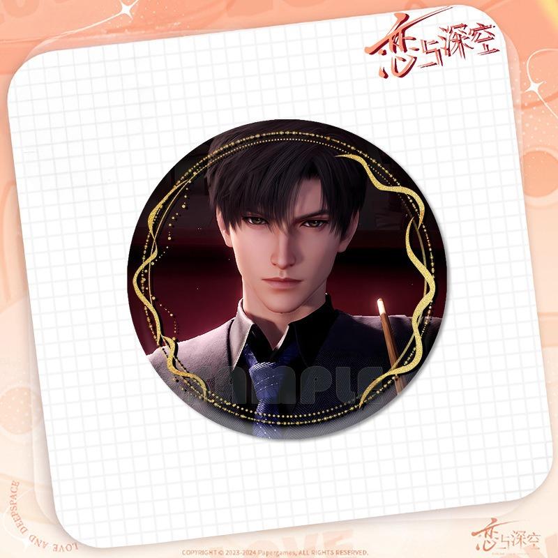 Love and Deepspace Zayne Lishen 58MM Badge + 9CM Quicksand Ornament Anime Cosplay Brooch Pin Backpack Decoration Game Fans Gift