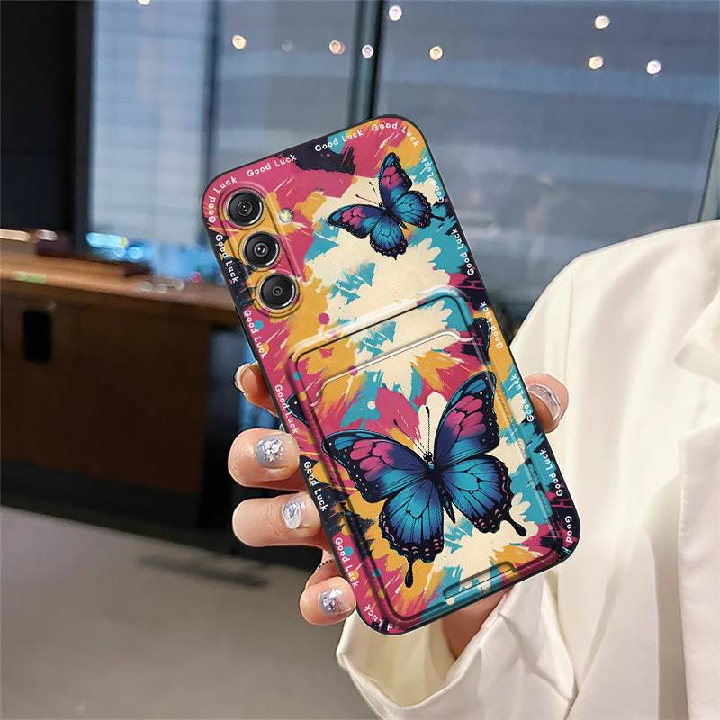 Protective Cartoon Phone Case For Samsung Galaxy M34 5G/F34/SM-M346B Card Bag Fashion Design Anti-dust Full Wrap TPU