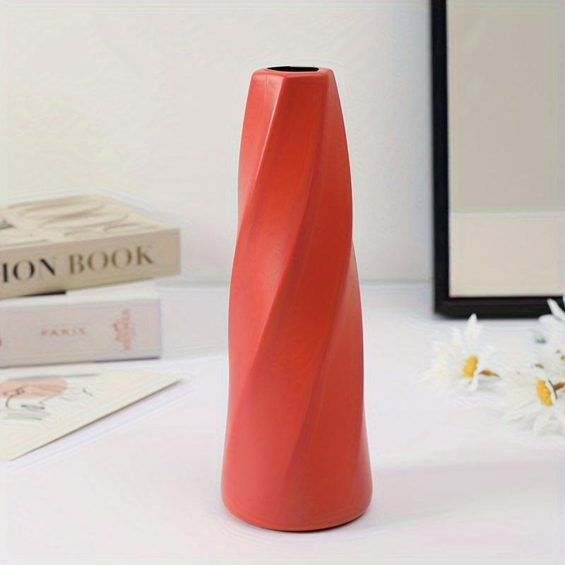 1pc Nordic Style Light Luxury Spiral Plastic Vase Decoration for Living Room Flower Arrangement