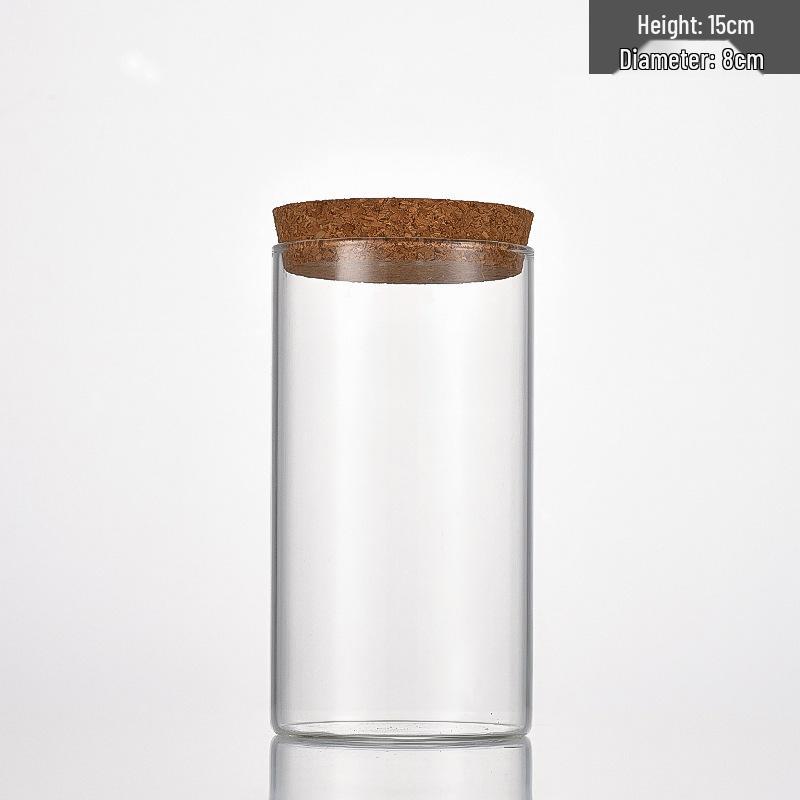 High Borosilicate Glass Storage Jar - 80mm Wide Mouth Bottle for Flower Tea or Incense