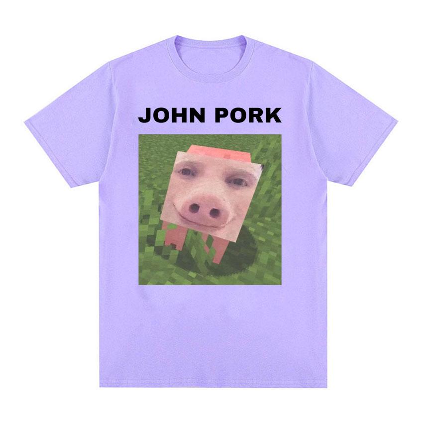 John Pork Funny Meme Tee Shirt Men Women Fashion Trending Short Sleeve T-shirt Male Summer Casual O-Neck Tops T Shirt Streetwear