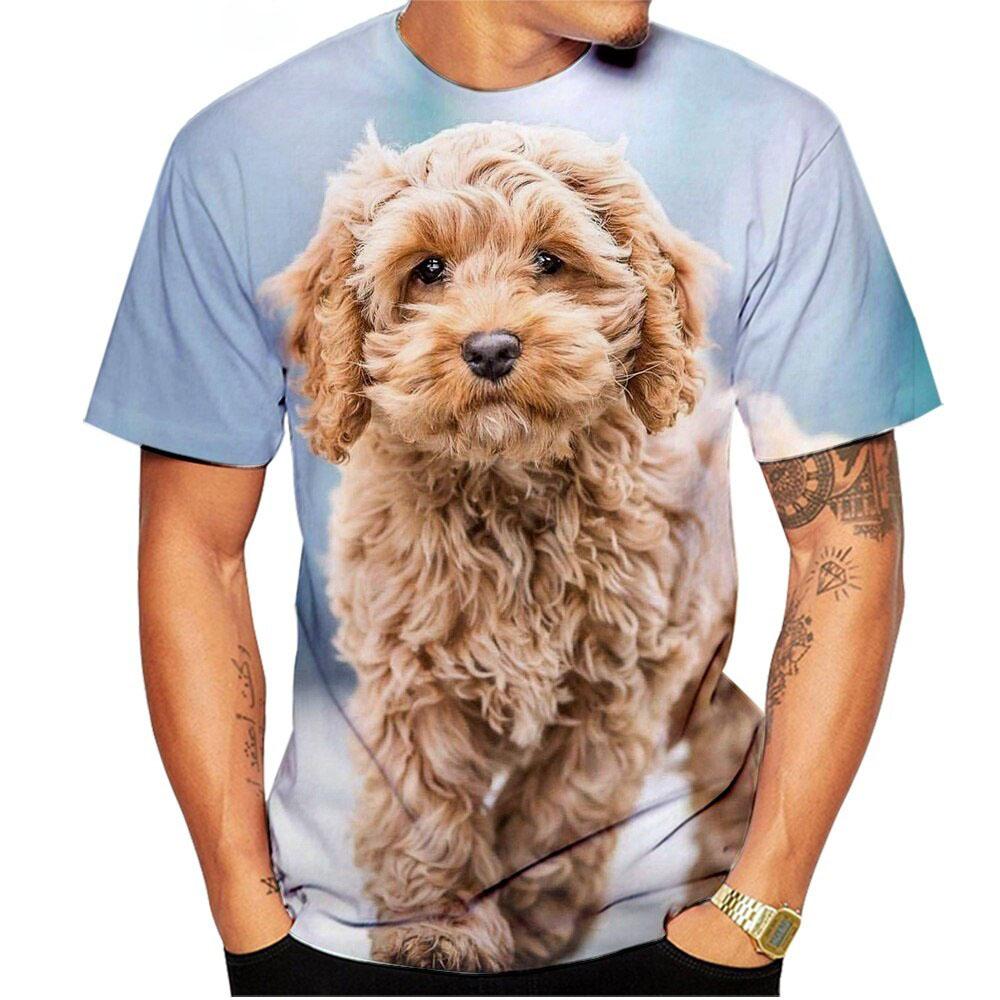 Kawaii Poodle Dog 3D Print Animal T-shirts Men Woman Fashion Streetwear Short Sleeve T Shirt Harajuku Tops Tees Kids Clothing