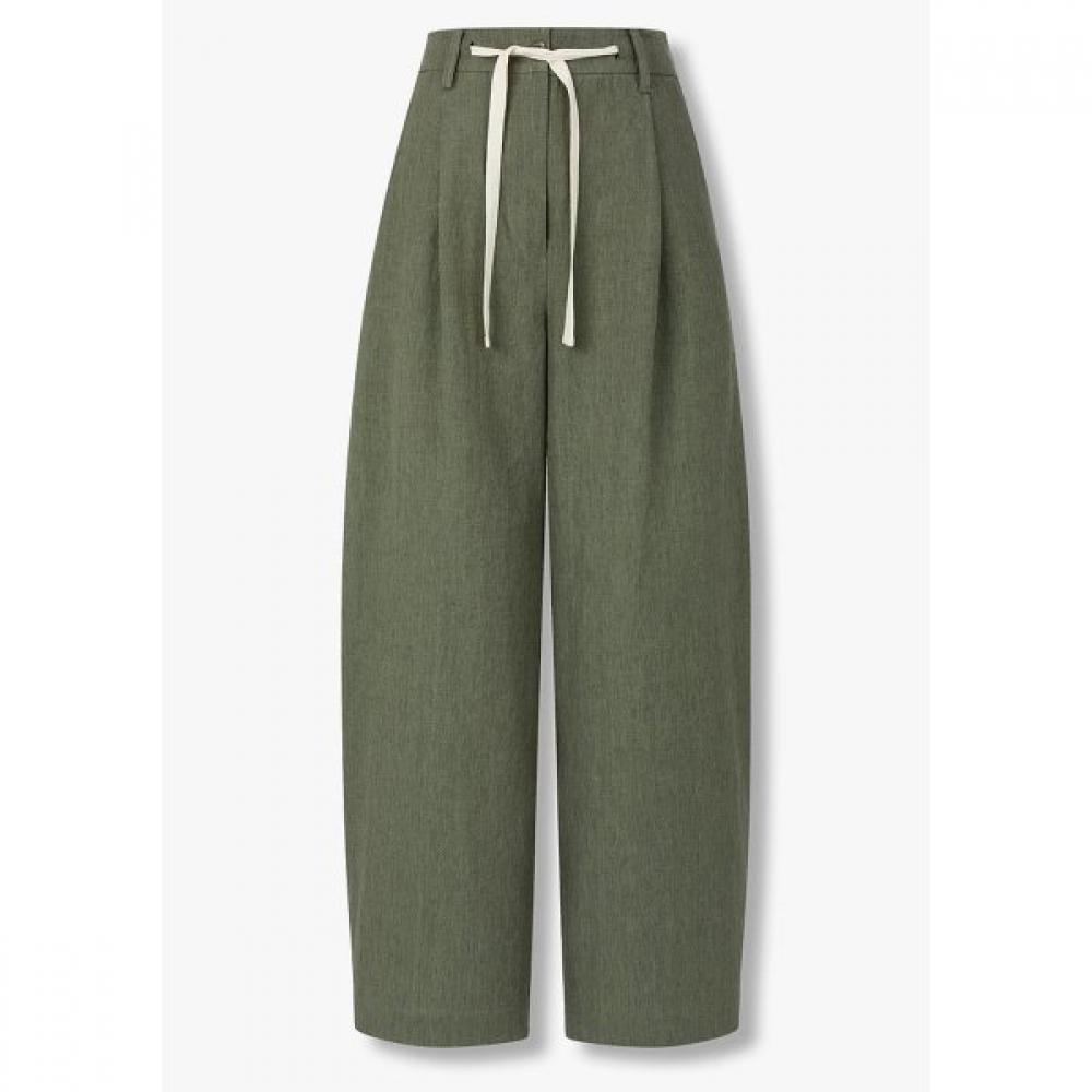 Studio Tomboy Women Tuck Detail Banded Slacks 9106231551 Khaki/OS