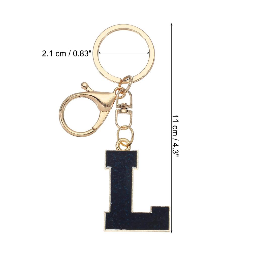 [PATIKIL] Initial Letter Keychain Alphabet Bag Decoration Car Key Ring Letter Pendant Decorative Keychain