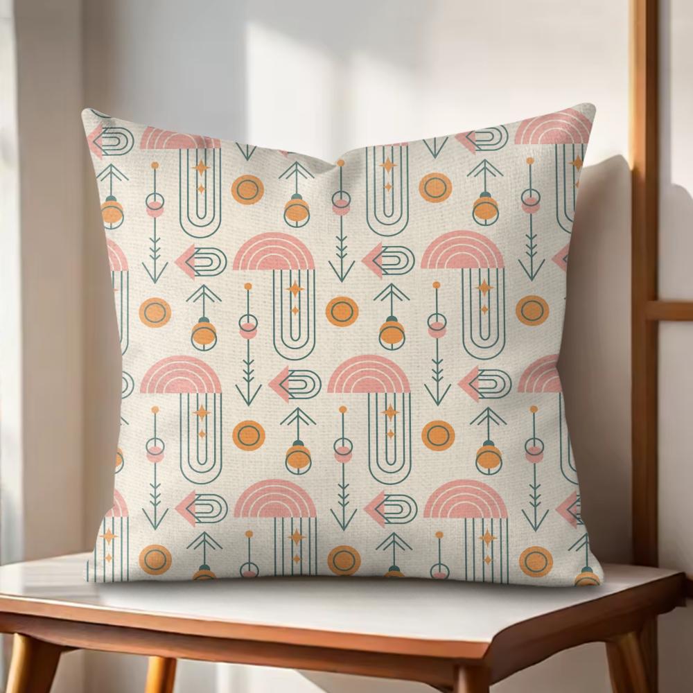 Boho Plant Nordic Cushion Cover Natural Linen Organic Fabric DoubleSided Printing Couch Pillow Covers Home Decor