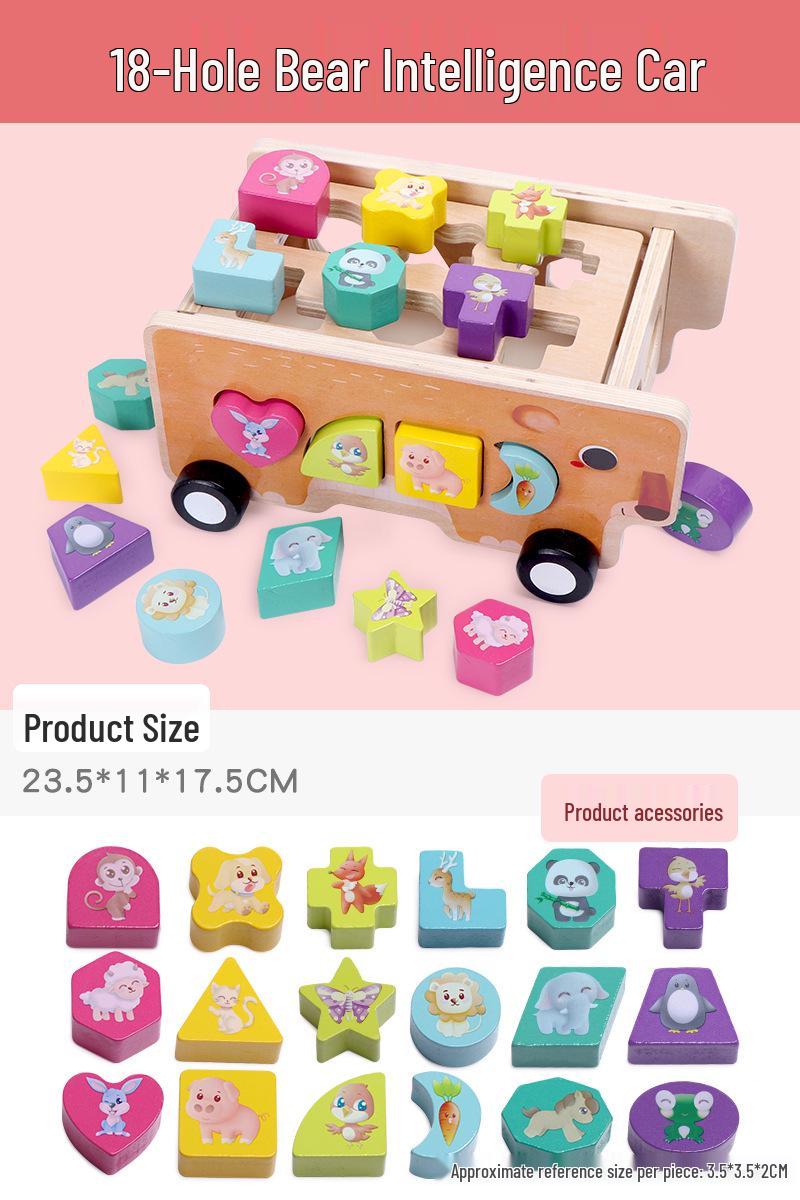 Children s Educational Farm Toy: Shape-Matching Radishes, Building Blocks, and Assembly Car