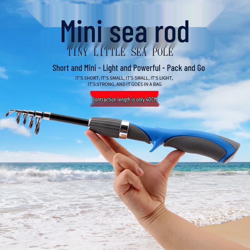 iosn Mini Telescopic Carbon Baitcasting Rod 1.4m