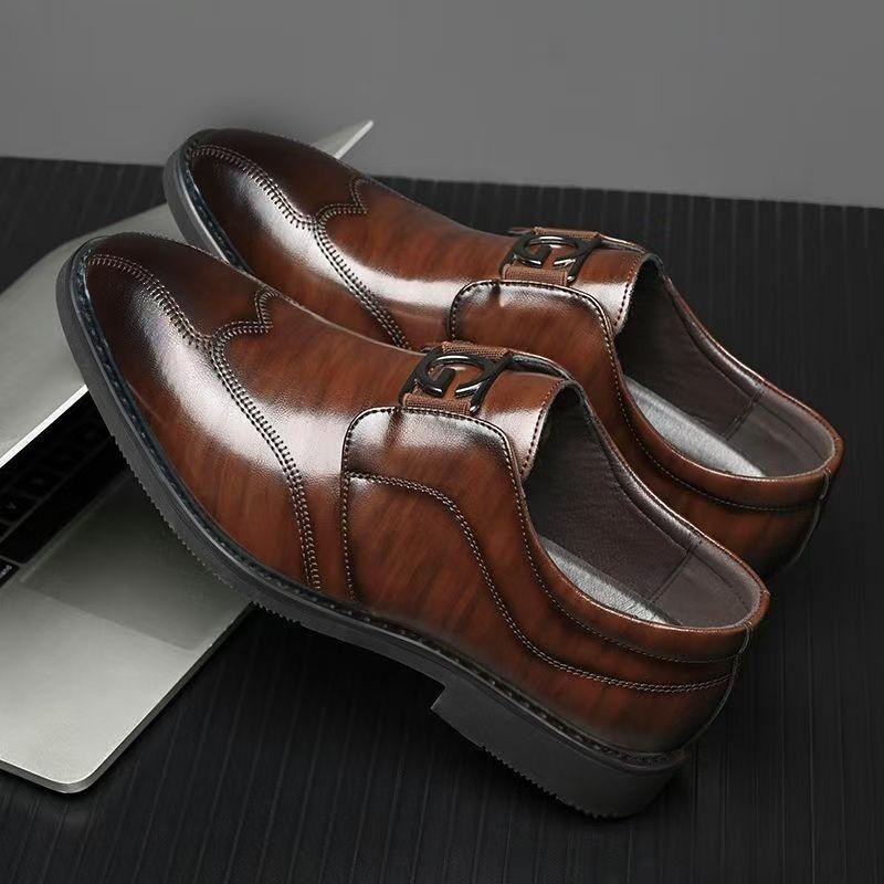 Men's Dress Shoes Casual Leather Shoes Pointed Business Shoe Luxury Loafers Wedding Party Footwear Brogue Shoes for Men