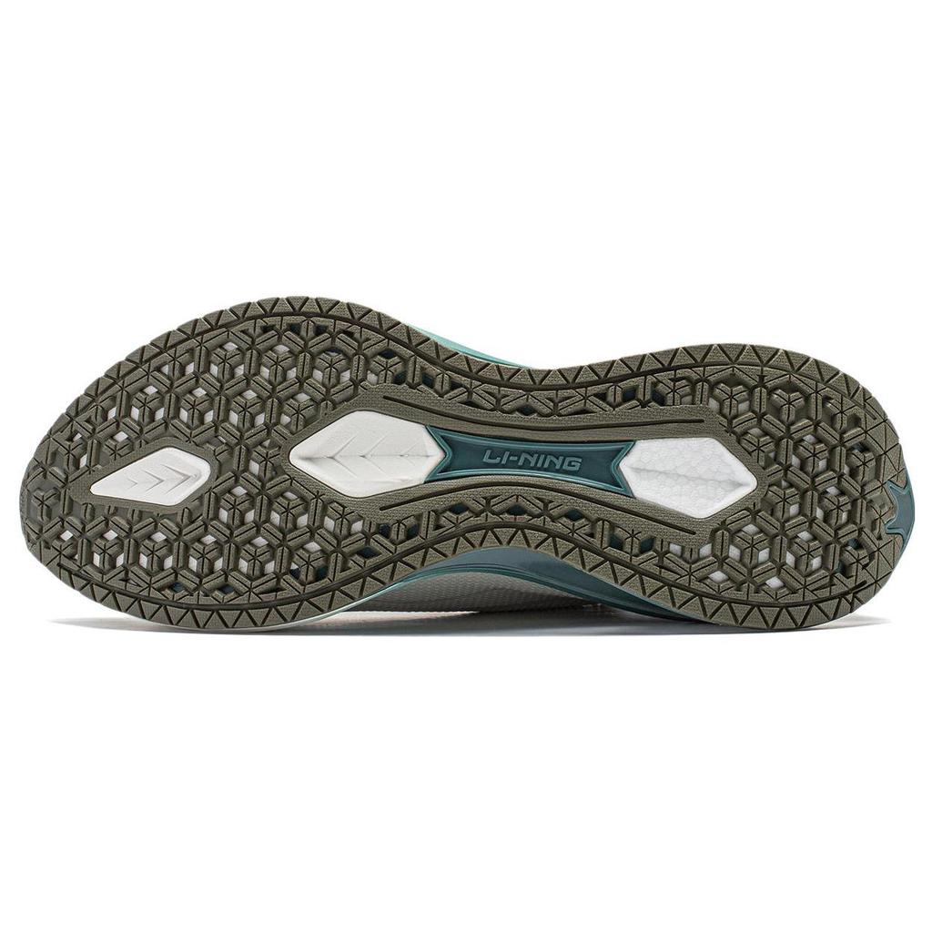 New LiNing WuShi 5S 3.0 Cushioning Anti Slip And Wear Resistant Low Top Running Shoes Men's White Green ARST051-1