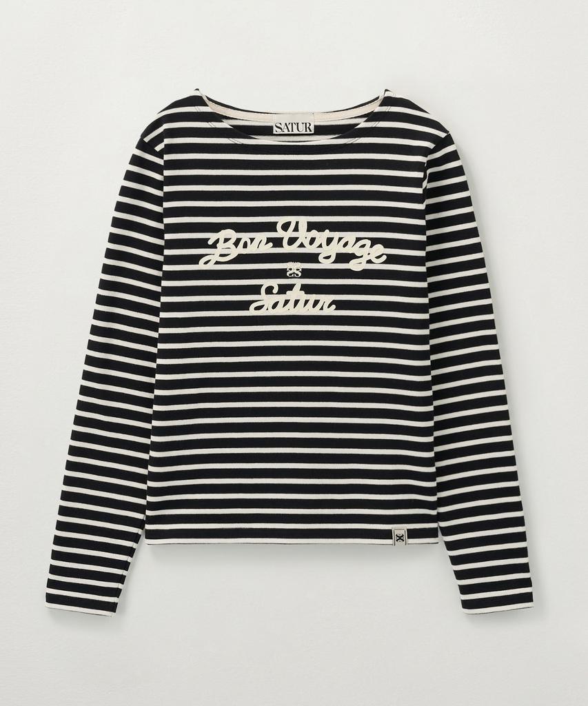 Seteo (W) Bon Voyage Border Long Sleeve Black