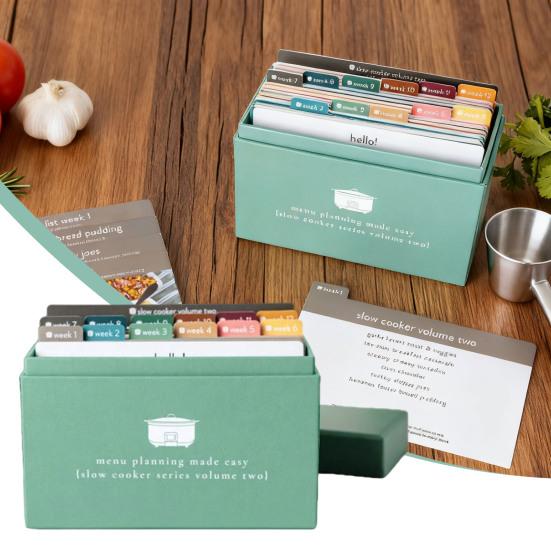 PPP Essensplaner mit 72 Foto-Rezeptkarten Wöchentlicher Menüplaner mit 12 Wiederverwendbaren Einkaufslisten 5 Leere Karten Und Box