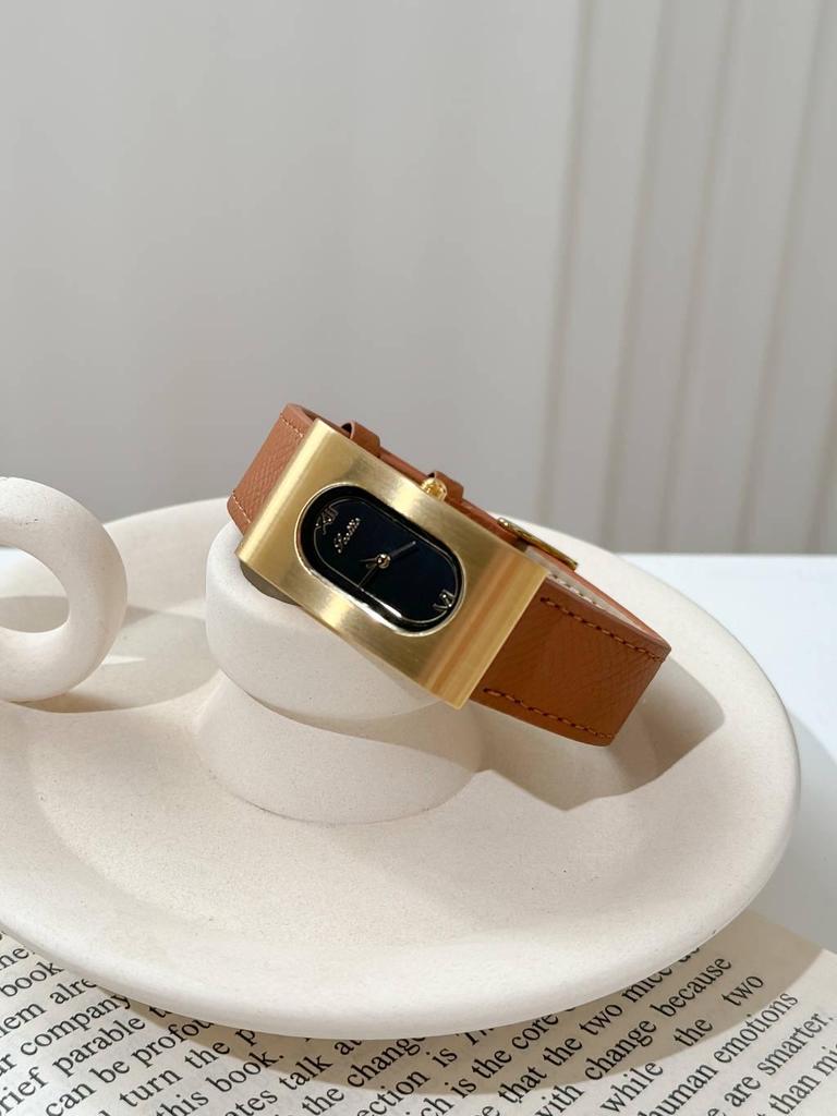 Shigaodi Damen Retro Minimalistische Lederarmbanduhr – Modisch, Lässig und Wasserdicht.