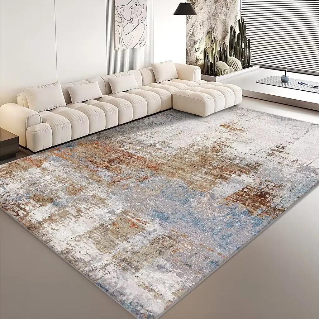 Modern Carpets for Living Room Abstract Large Area Plush Rugs Bedroom Decor Bedside Carpet Grey Washable Floor Mat Lounge Rug