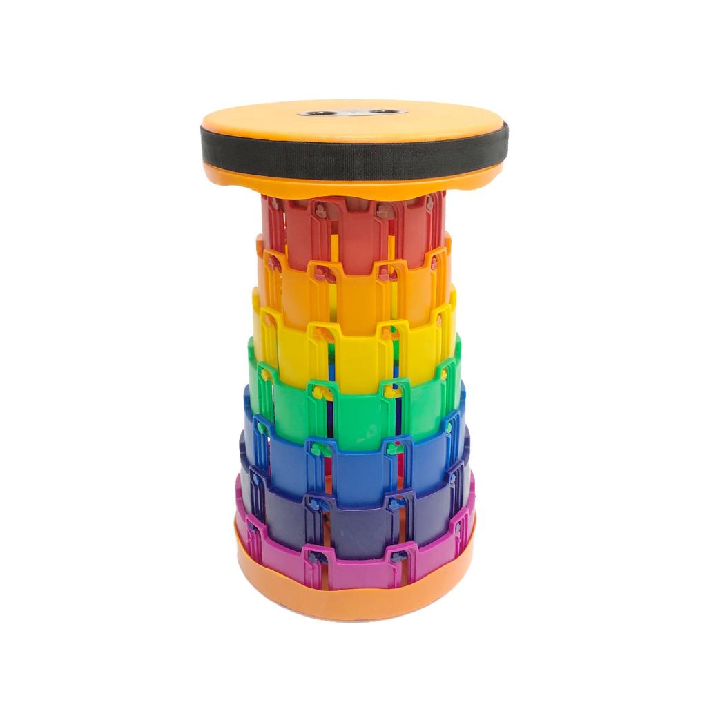 Portable Rainbow Folding Stool: Thickened, Non-Slip, Wear-Resistant, Retractable, and Telescopic
