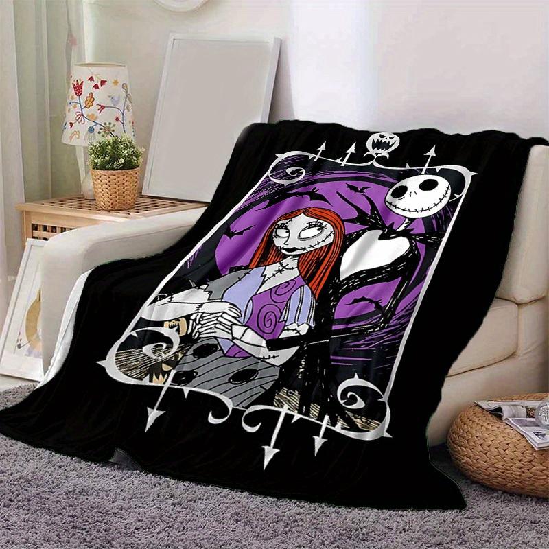 1pc, Cozy Nightmare Before Christmas Home Decor Blanket: Perfect Gift for Bedroom, Living Room, Travel, Camping, Car, Beach, Office Naps, Soft Flannel
