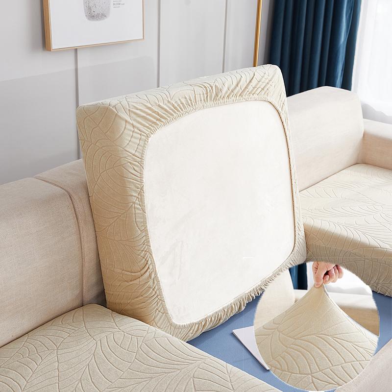 Jacquard Waterproof Seat Cushion Cover Elastic Solid Sofa Cover For Living Room Removable Home Sofa Cushion Covers 1Pcs Small бежевый 2695₽