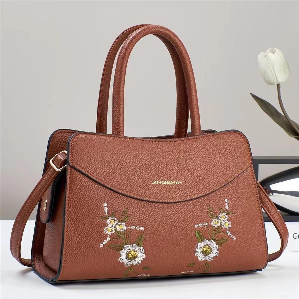 Fashionable Black Crossbody Bag For Women Stylish Casual Floral Design Handbag