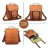 School Briefcase Bag Leather Messenger Shoulder Men Satchel Smart Laptop