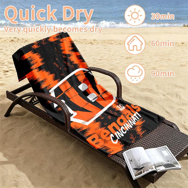 Cincinnati Bengals Beach Towels Also Serve As Bath Towels Summer Essential a Musthave for the Outdoors the Beach and the Pool