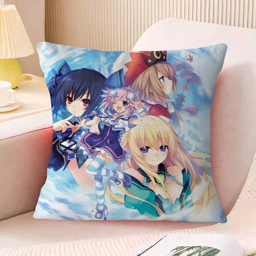 H-Hyperdimension N-Neptunia Cushion Cover Pattern Soft Plush Pillow Case For Home Living Room Sofa Deco