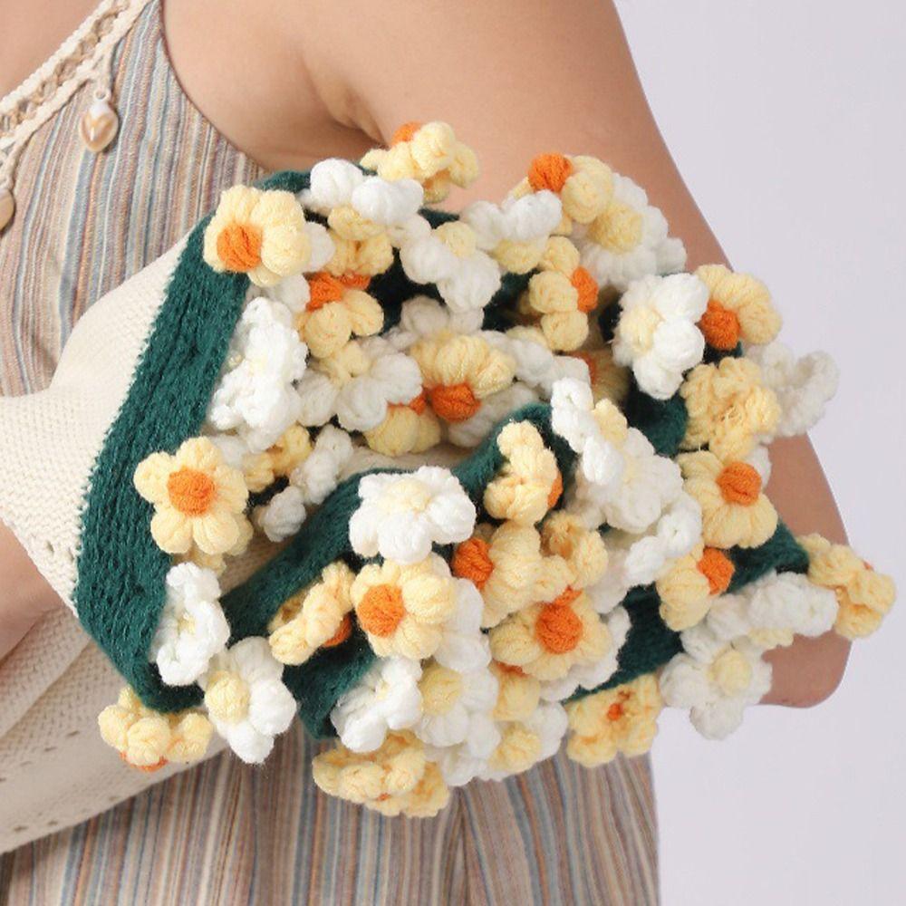 Finished Flower Bouquet Blanket Woven Crocheted Artificial Knitted Blanket  Holiday Gifts