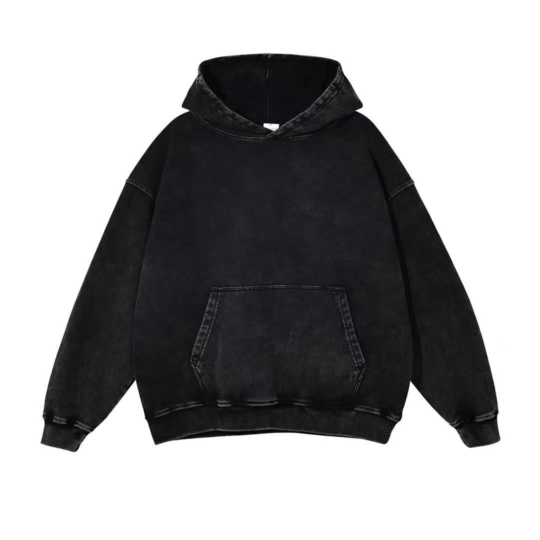 Vintage Tie-Dye Hip-Hop Pullover Unisex Hoodie M schwarz