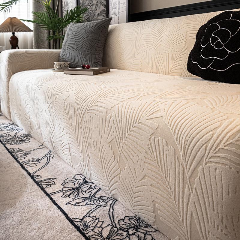 

Simple Style Solid Color Sofa Cover New All Inclusive Universal Universal Straight Line One Piece Elastic Sofa Cover 90-140cm