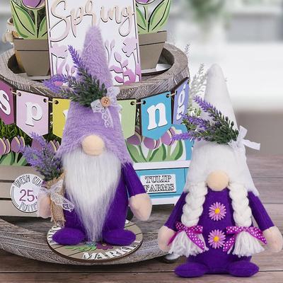 Frühlingslavendel Gesichtsloser Puppenzwerg Ältere Puppe Desktop Dekoration Ornament, Ostergeschenke an Freunde und Familie geben
