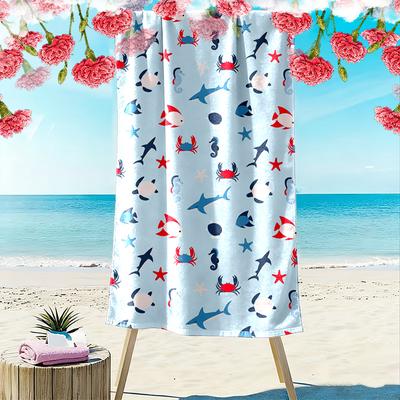 Colorful Ocean Animals Pattern Beach Towel Quick-drying for Travel Outdoor Sports Jogging Beach and Swimming