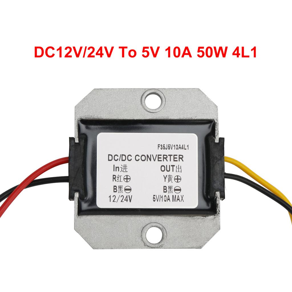 WaterProof 12V/24V to 5V 10A 50W Step Down DC/DC Power Converter Regulator