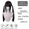 Synthetic Wig Lolita Cosplay Double Ponytail Long Straight Hair Anime Game Cosplay Hair Extensions Halloween Christmas Dress Up